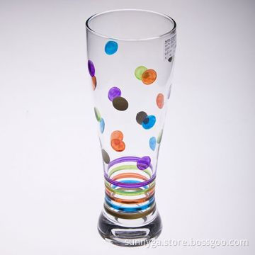 Hand-painted Beer Glass with 645mL Capacity and 23.2cm Height, Customized Designs Welcomed